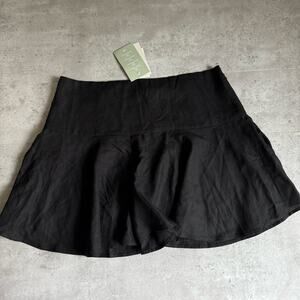 NWT black linen mini skirt H&M size 10